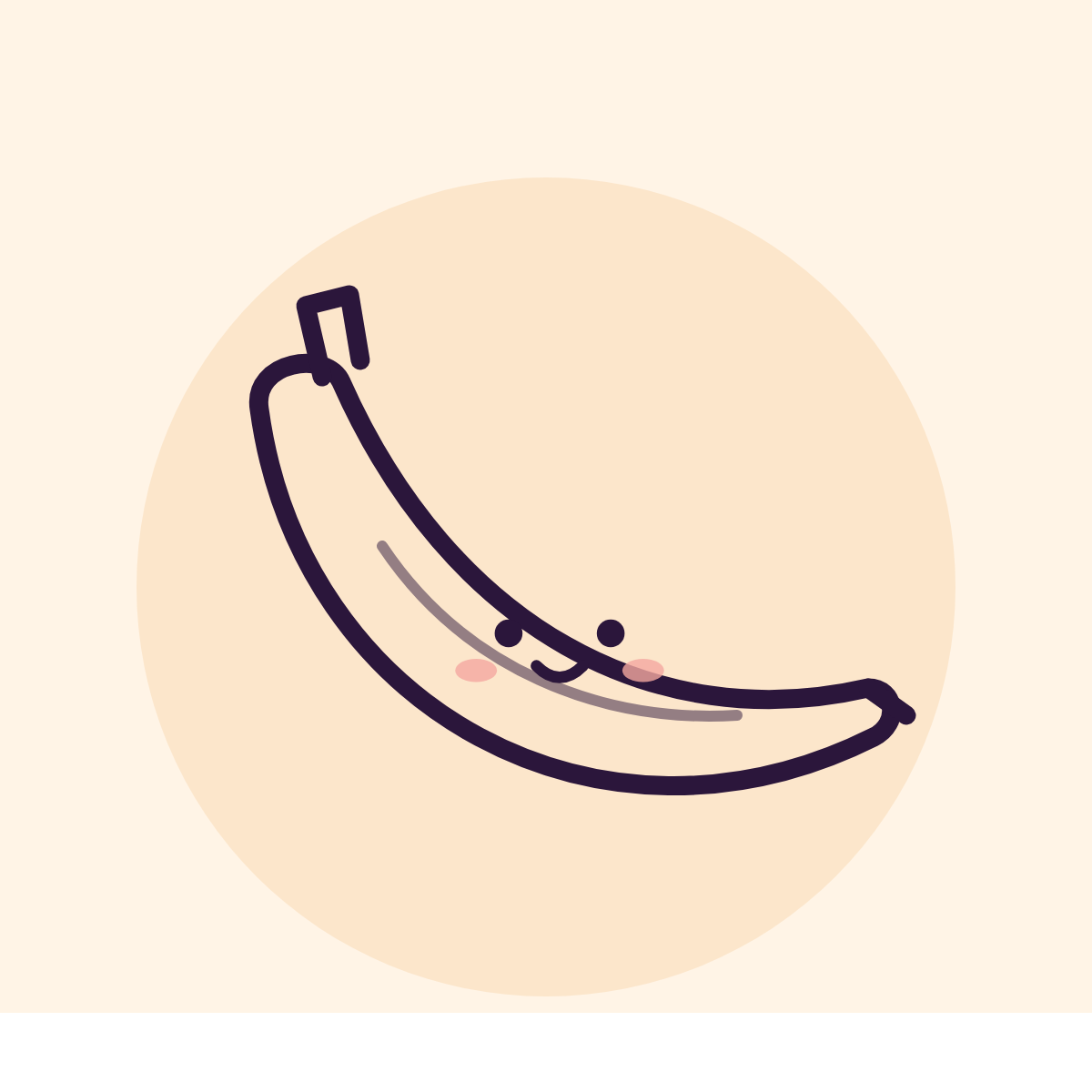 Line drawing of a smiling banana
