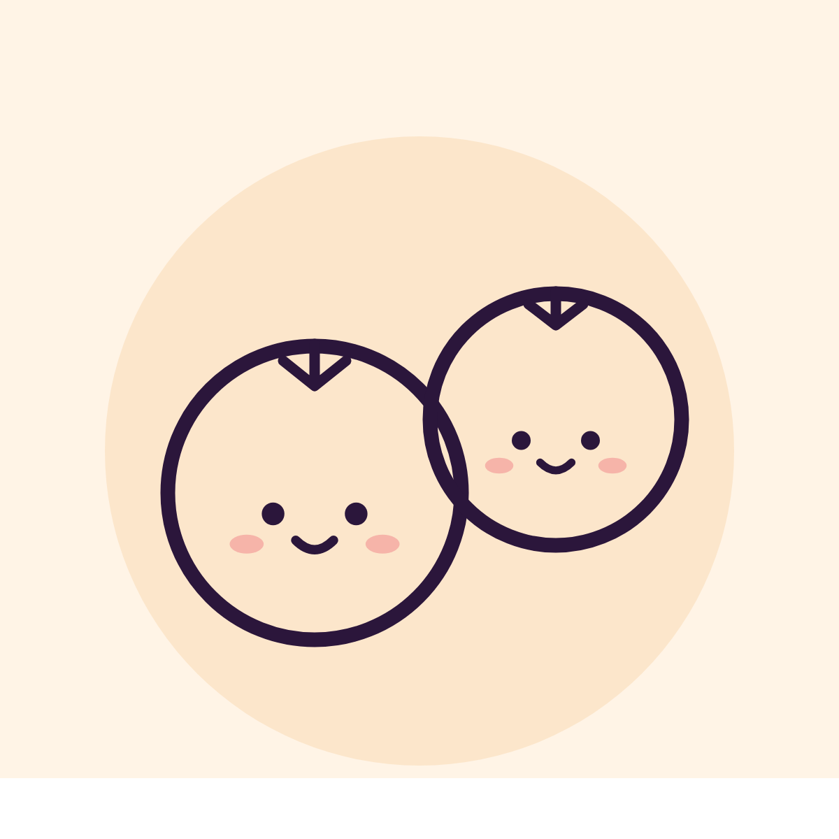 Line drawing of two smiling blueberries