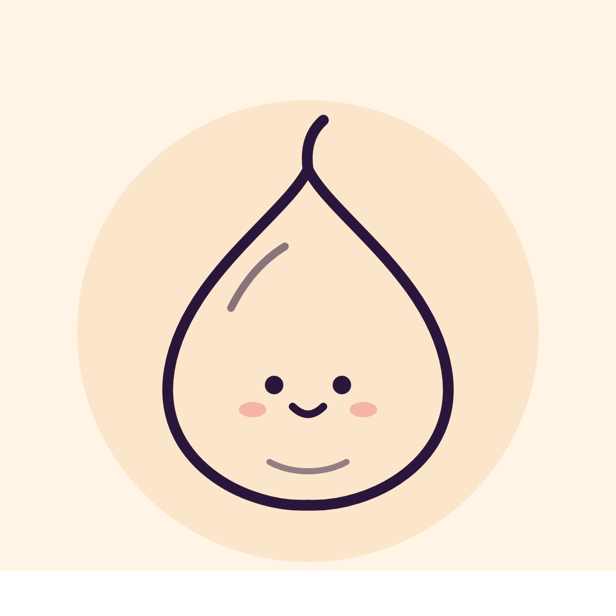 Line drawing of a smiling fig