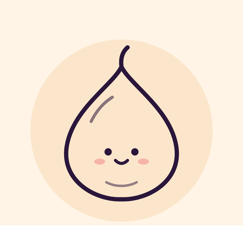 Line drawing of a smiling fig