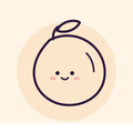 Line drawing of a smiling mango
